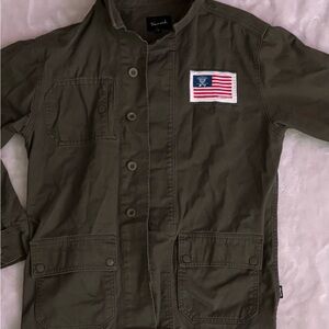 Diamond Supply Co. Olive Bomber Jacket with Flag Patch